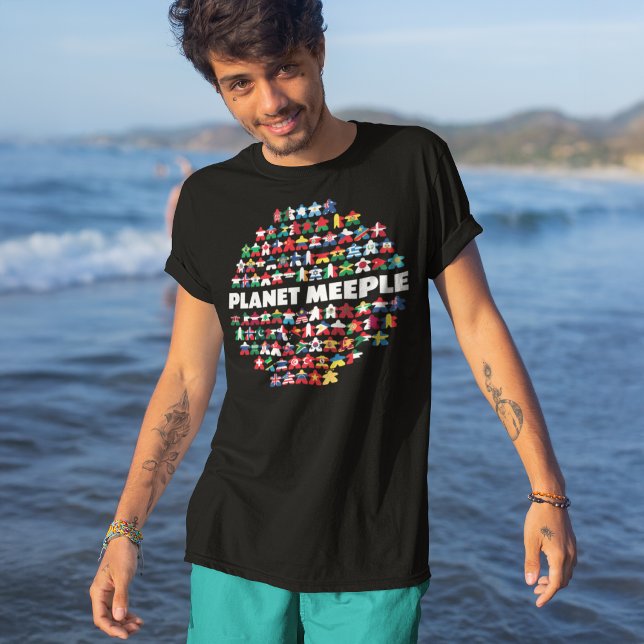 Planet Meeple, White Text Mens Shirt (Creator Uploaded)