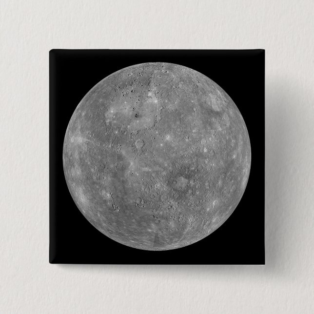 Planet Mercury 2 Inch Square Button (Front)