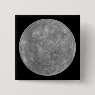 Planet Mercury 2 Inch Square Button