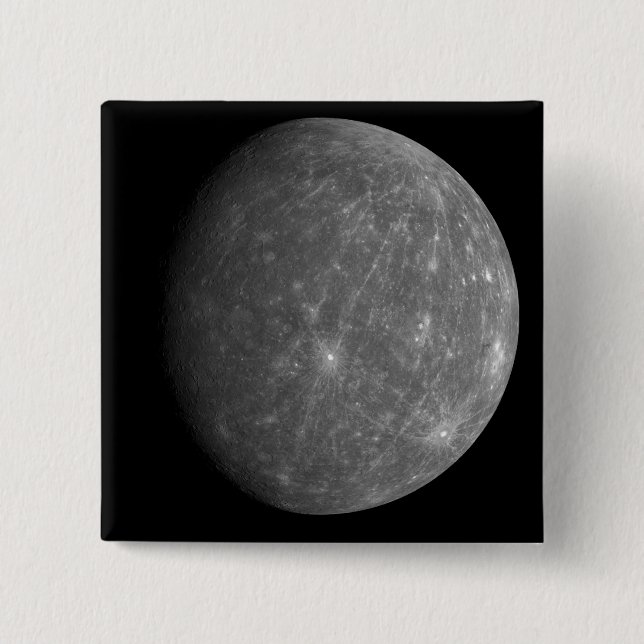 Planet Mercury 2 Inch Square Button (Front)