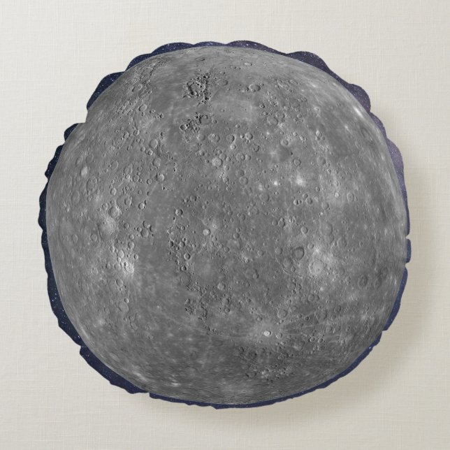 Planet Mercury Round Pillow (Front)