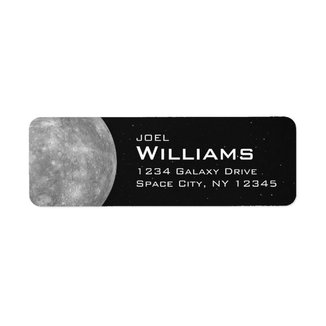 Planet Mercury Solar System Space Return Address (Front)