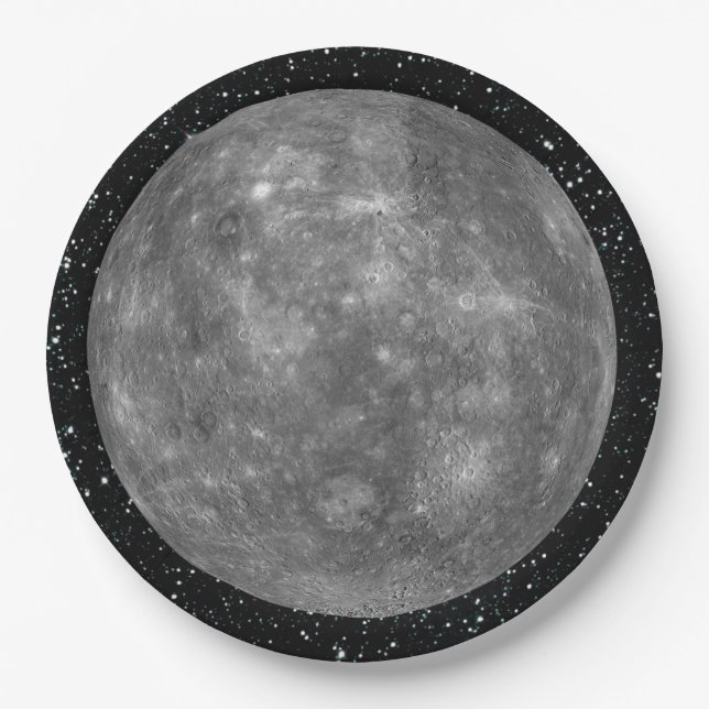 PLANET MERCURY star background (solar system) ~ Paper Plate (Front)