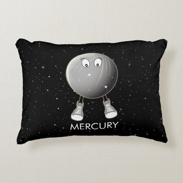 Planet Mercury & Stars Accent Pillow (Front)