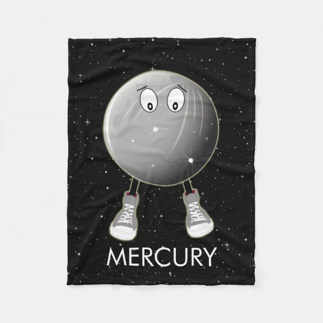 Planet Mercury & Stars Fleece Blanket (Front)