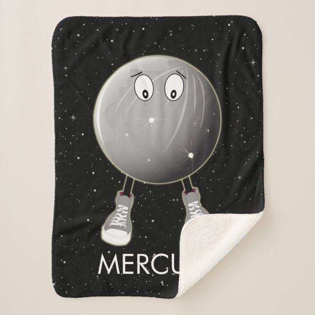 Planet Mercury & Stars Sherpa Blanket (Front)