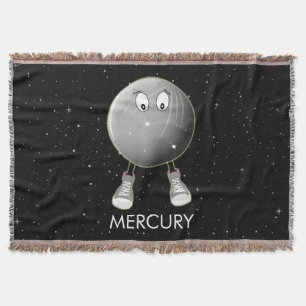 Planet Mercury & Stars Throw Blanket