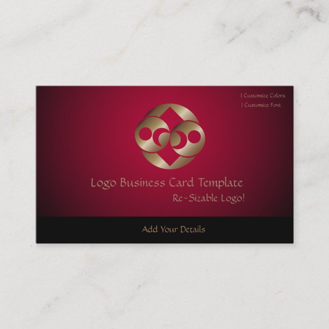 Planet Moon REd and Gold Logo Business Card (Front)