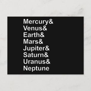 Planet Names Ampersand - Solar System Planets Postcard