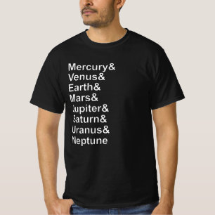 Planet Names Ampersand - Solar System Planets T-Shirt