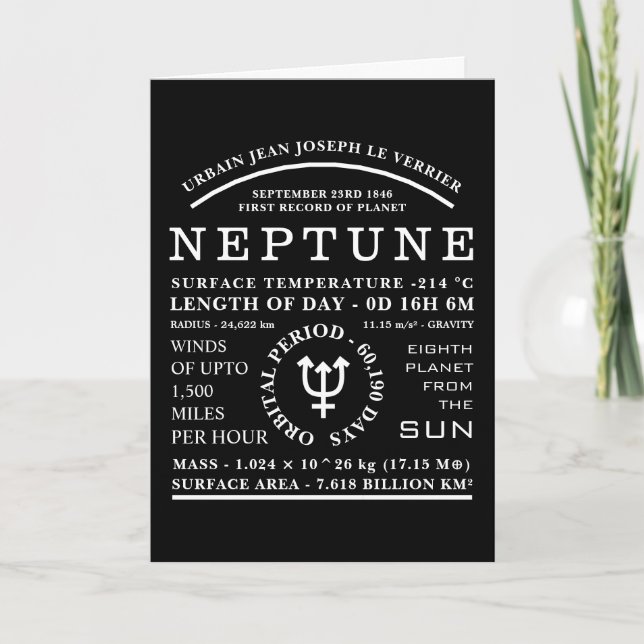 Planet Neptune Detailed Astronomy Symbol Card (Front)