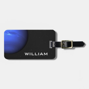 Planet Neptune Solar System Black Space with Stars Luggage Tag