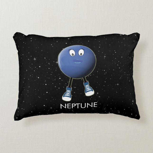 Planet Neptune & Stars Accent Pillow (Front)