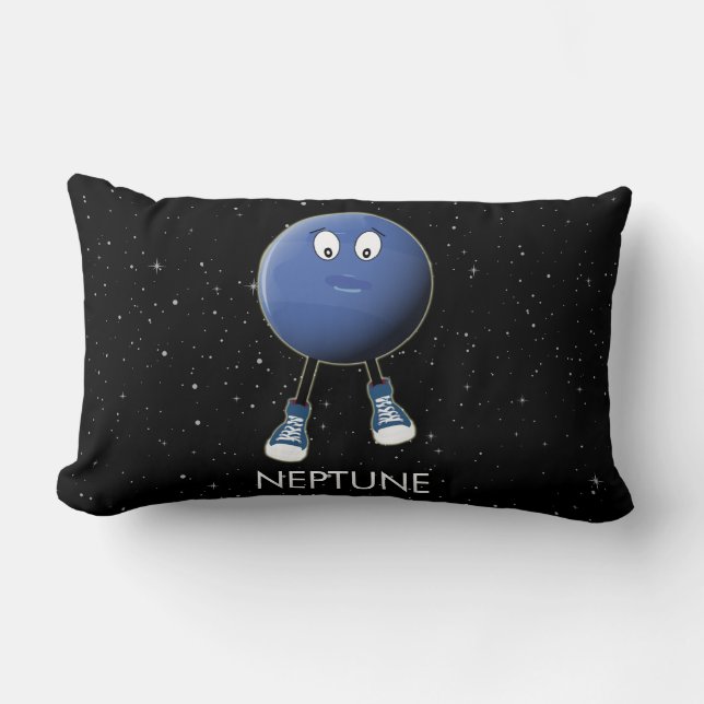 Planet Neptune & Stars  Lumbar Pillow (Front)