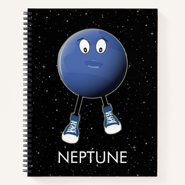 Planet Neptune & Stars Notebook (Front)