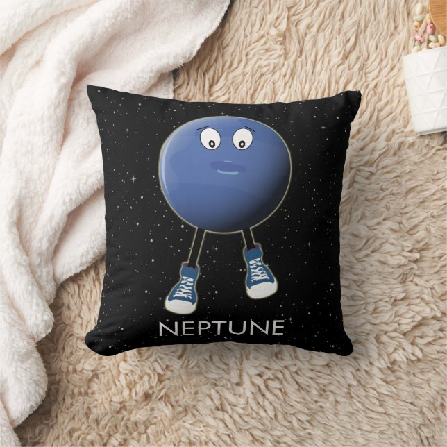 Planet Neptune & Stars Throw Pillow (Blanket)