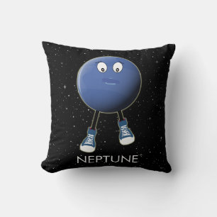 Planet Neptune & Stars Throw Pillow