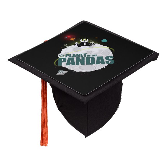 Planet Of The Pandas Graduation Cap Topper (Angled)