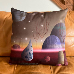 Planet Of The Shapes Throw Pillow