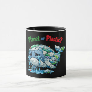 Planet or Plastic? Save the Ocean Whale. Mug