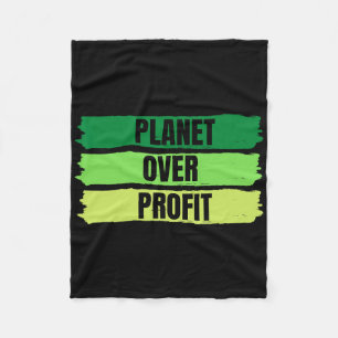 Planet Over Profit Earth Day Vintage Fleece Blanket
