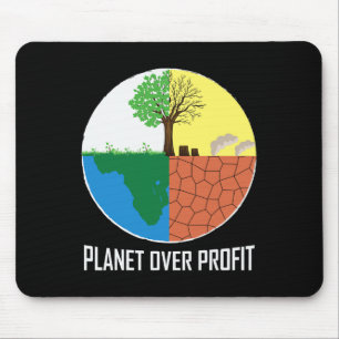 Planet Over Profit Eco-friendly Earth Day Mouse Pad