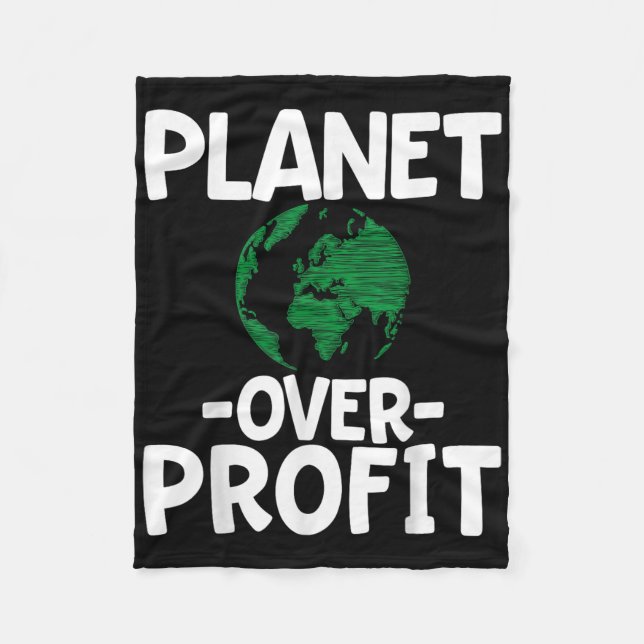 Planet Over Profit  Fleece Blanket (Front)
