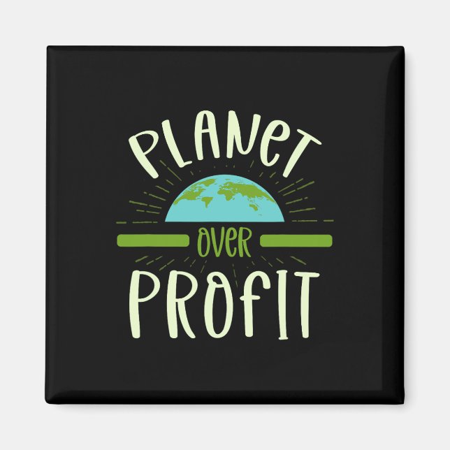Planet Over Profit Nature Lover Environmentalist E Magnet (Front)