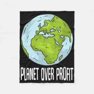 Planet Over Profit Recycle Save The Environment Ea Fleece Blanket