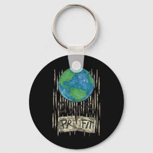 Planet Over Profit Shirt Nature Environmentalist C Keychain