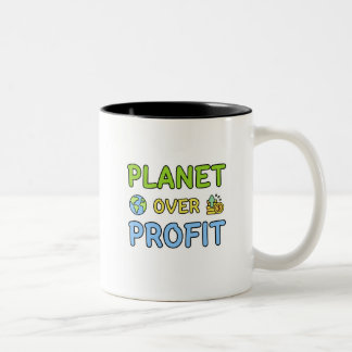 Planet over Profit - Sustainability Two-Tone Coffe Two-Tone Coffee Mug