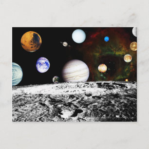 Planet Panorama from the Surface of the Moon Postcard