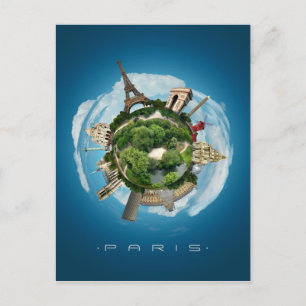 Planet Paris Surreal Digital Art postcard