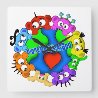 Planet Peek-A-Boo Logo Design Clock