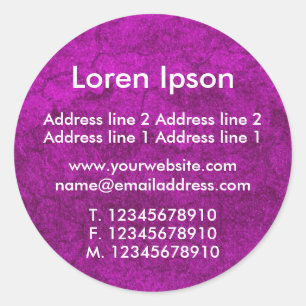 Planet Pink Business / Profile Classic Round Sticker