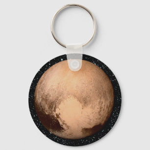 PLANET PLUTO HEART star background (solar system) Keychain
