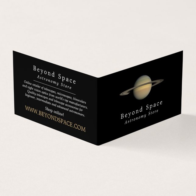Planet Saturn, Astronomer, Astronomy Store Business Card (Outside)