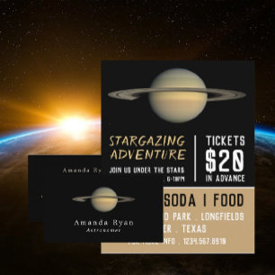 Planet Saturn, Planetarium Event Advertising Flyer