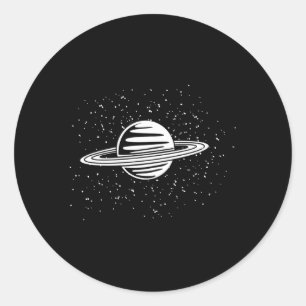 Planet Saturn Rings Outer Space Solar System Classic Round Sticker