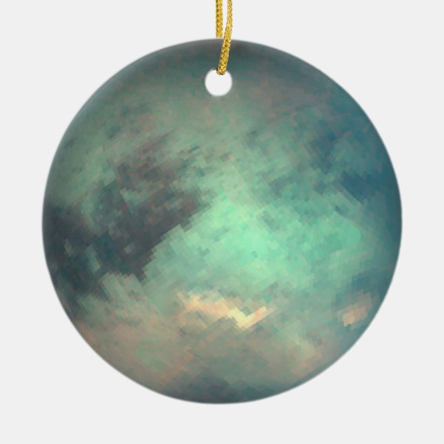 Planet Saturn’s Moon Titan Ceramic Ornament (Front)