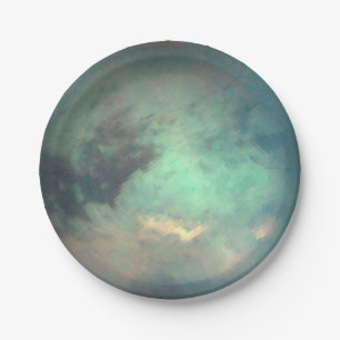 Planet Saturn’s Moon Titan Paper Plate