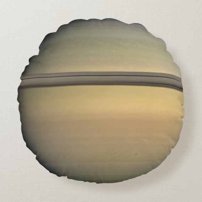 Planet Saturn Space Solar System Rings Universe Round Pillow (Front)
