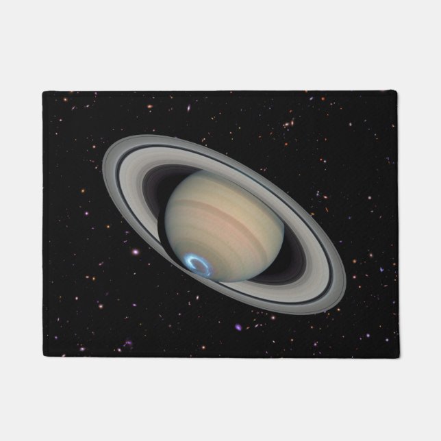 Planet Saturn Starry Sky Doormat (Front)