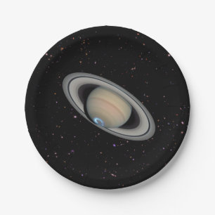 Planet Saturn Starry Sky Paper Plate