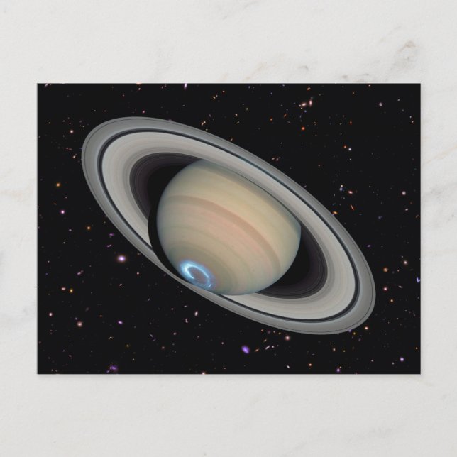 Planet Saturn Starry Sky Postcard (Front)