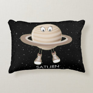 Planet Saturn & Stars Accent Pillow