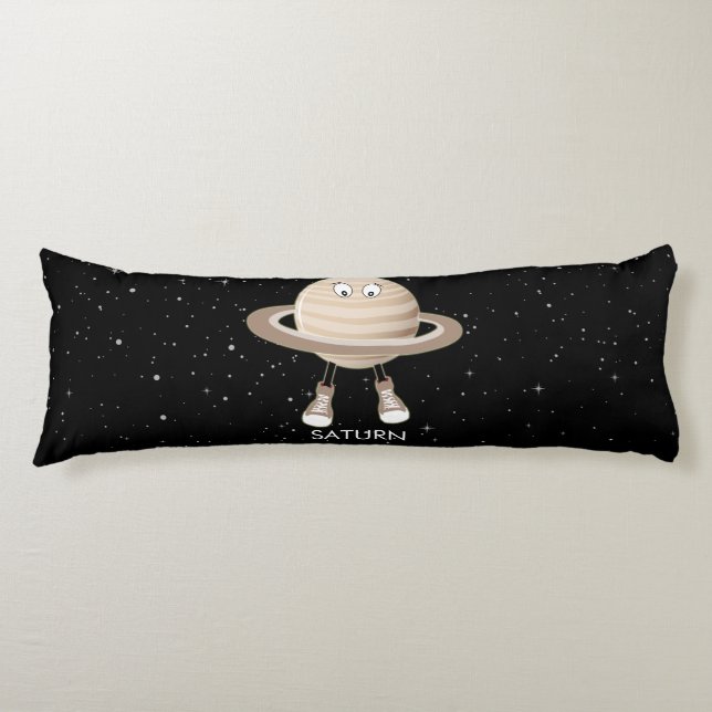 Planet Saturn & Stars Body Pillow (Front)