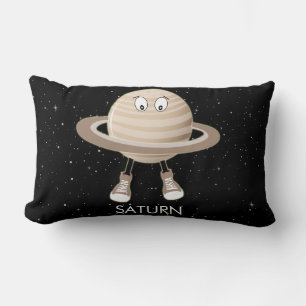 Planet Saturn & Stars Lumbar Pillow