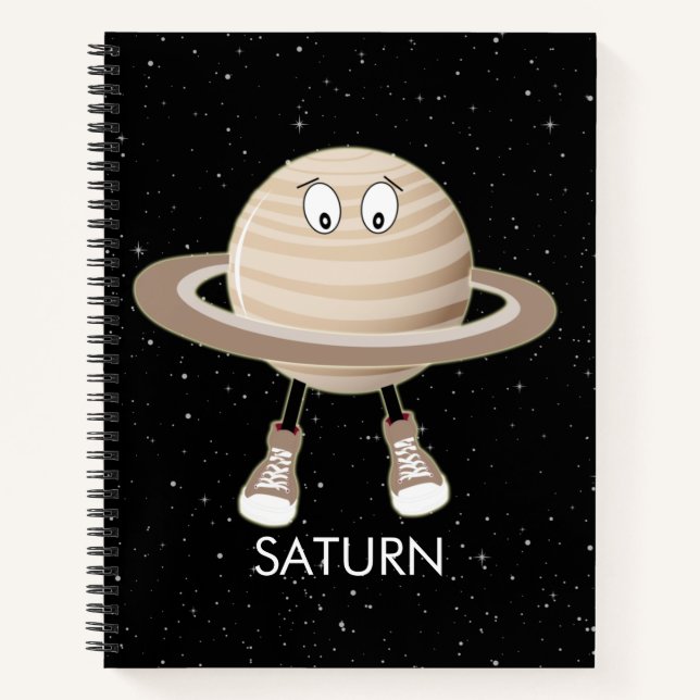 Planet Saturn & Stars Notebook (Front)