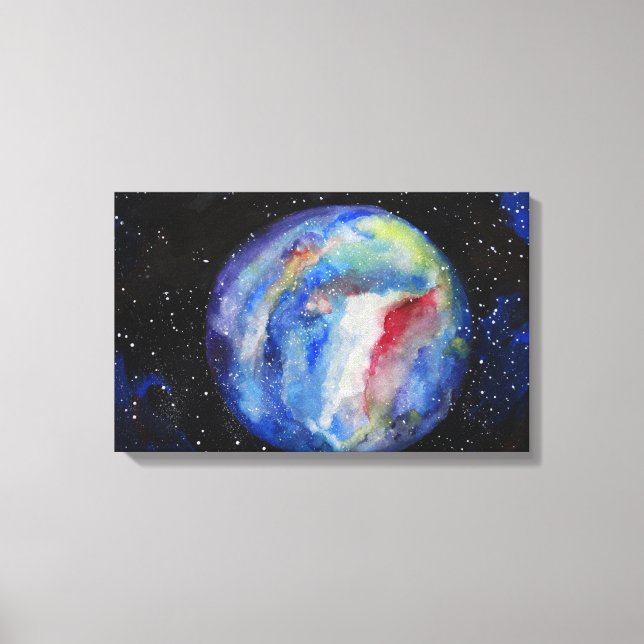 Planet Space Stars Single Canvas Print (Front)
